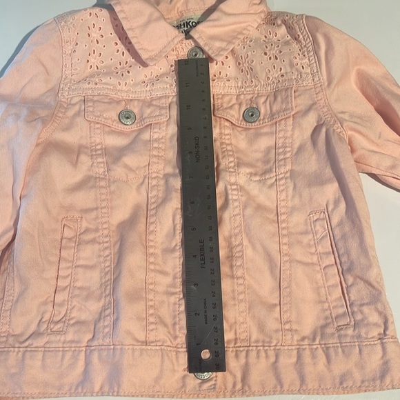 3/$20 Oshkosh B’Gosh girls size 7 baby pink jean jacket with lace accents in EUC - Picture 7 of 9